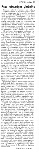 Przy otwartym głośniku
