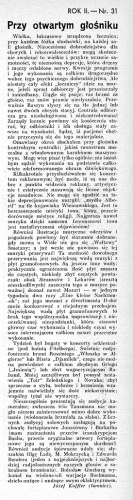 Przy otwartym głośniku
